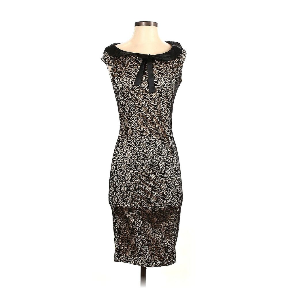 Voodoo Vixen Black Lace Rockabilly Pinup Dress Retro 50s Sz Small